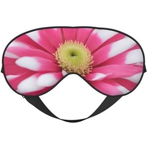 Roze en Witte Bloem Print Comfortabele Oogmasker Volledige Dekking Lichtgewicht Mannen Vrouwen Outdoor Reizen Ontspanning
