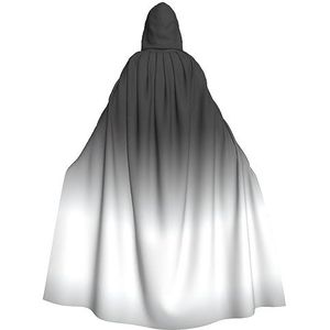 Bxzpzplj Witte tot zwarte mantel met capuchon voor mannen en vrouwen, carnavalskostuum, perfect voor cosplay, 185 cm