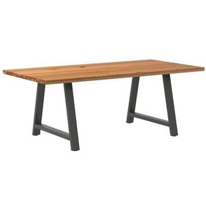 vidaXL Eettafel rechthoekig 200x100x74 cm massief eikenhout lichtbruin