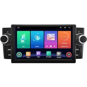 Dubbele DIN Android 14 autoradio voor Fiat Grande Punto Linea 2007-2012 7 Duim QLED Touch screen-met Draadloze Carplay Android Auto GPS navigatie 4G WiFi Stuurwielbediening achteruitrijcamera(P2 WIFI