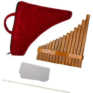 Chinese G-sleutelfluit Xiao Panfluit Volksmuziekinstrumenten Panfluit 15 Pijpen Blaasinstrument Panfluit Muziekinstrument (Color : R)