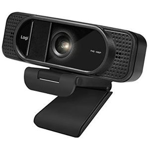 LogiLink UA0381 - Conferentie HD-USB-webcam, 96° groothoeklens, dubbele microfoon met ruisonderdrukking, fixfocus, correctie bij weinig licht, voor videoconferenties en live streaming