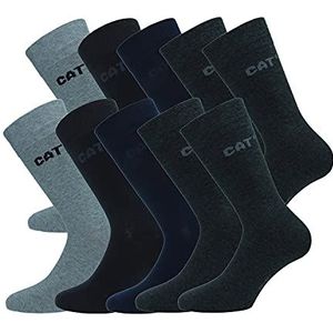 Caterpillar Business Socks 10 paar herensokken in zacht katoen met halfhoge kuithoogte, verkrijgbaar in verschillende maten en kleuren (Geassorteerd, 39-42)
