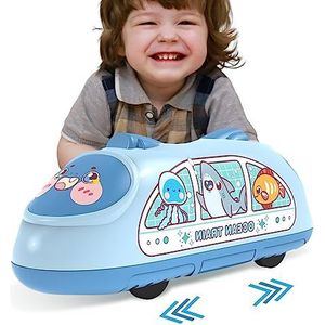 Pullback trein speelgoed,Hogesnelheidstrein trekt auto's terug - Easter Basket Stuffers Egg Fillers, Desk Pull Back Railway Toys for Kids Girls Qiongni