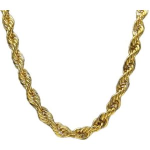 Hip-hop 1cm Mens Twist Rope Chain ketting Womens Twist Link, mannen Chain Cool Verjaardagscadeau (Color : Gold)