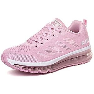 Dames Heren Schoenen Air Sneakers Lichte Fitness Sportschoenen Outdoor Running Ademende Gym Loopschoenen Pink 37 EU