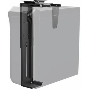 VIVO Verstelbare onder bureau en muur 8,3 tot 13 inch brede pc-houder voor kantoor, grote computerbehuizing CPU-machinehouderstandaard met draaibare en veilige vergrendeling, zwart, MOUNT-PC01L