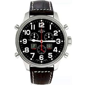 Zeno-Horloge Mens Horloge - Oversized Pilot Pilot Chrono-Alarm - 8576Q-a1