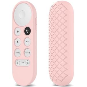 2021 Siliconen Beschermende Afstandsbediening Case Voor Chromecast Met Voor Google TV Voice Afstandsbediening Shockproof Afstandsbediening Cover Anti-Verloren Case Voor Chromecast 2020 (roze)