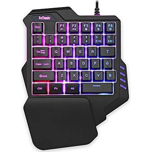 One-Handed Gaming Keyboard - RedThunder G92 RGB Backlit 35 toetsen Draagbare Mini Gaming Keypad - Ergonomische Game Controller voor PUBG LOL WOW DOTA2 - Computer Desktop PC Mac Gamer