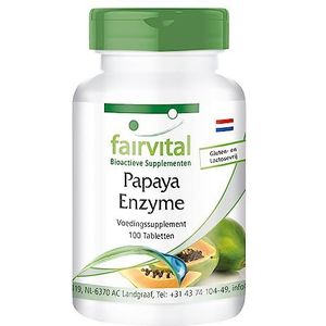 Fairvital | Papaja enzym tabletten - HOOG GEDOSEERD - VEGAN - 100 tabletten - met Papaïne, amylase en protease, (Carica papaya)
