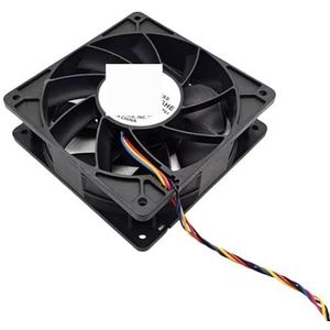 12038 voor Delta QFR1248GHE 48V 0,75A PWM-koelventilator - 120x120x38mm, 6000RPM, 24W, 4-draads kogellagers, industrieel zwart