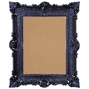 Lnxp Fotolijst repro barok antiek frame met glas 56 x 46 cm rechthoek foto's van 30 x 40 cm of 40 x 30 cm (zwart)