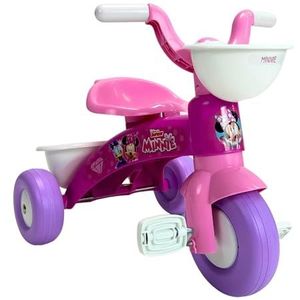 INJUSA - Driewieler Baby Trico Max Minnie Mouse Roze met Mandje voor en Opbergbak Achter Aanbevolen voor Jongens en Meisjes van 1 tot 3 Jaar Oud