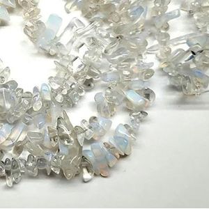 3-5MM Natuursteen Kralen Onregelmatige Lapis Lazuli Agaat Kristal Tijgeroog voor Sieraden Maken Diy Vrouwen Armband 38CM-Wit opaal