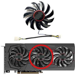 Vervangende ventilator voor SAPPHIRE voor Radeon RX5600XT 6GB PULSE PRO OC grafische kaart(Middle fan)