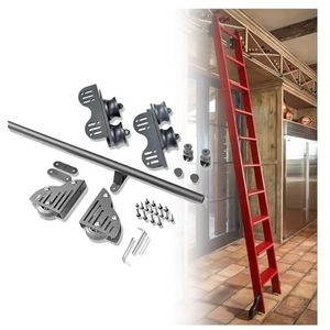 Intrekbare Rolling Ladder Hardware Bibliotheek Schuifladder Hardware Kit/Rail+Floor Roller Wheels For Loft/Home/Indoor/Bibliotheek Boekenplank (geen Ladder) (Size : 16.4ft/500cmtrack kit)