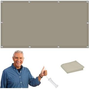 Zonnescherm Doek 3.4 x 4.3 m Waterafstotend Winddicht Balkon Privacy Screen voor Binnenplaats Tuin Achtertuin Gazon, Khaki