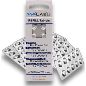 Navulverpakking voor PoolLAB MediMuc Edition, inhoud: 70 tabletten