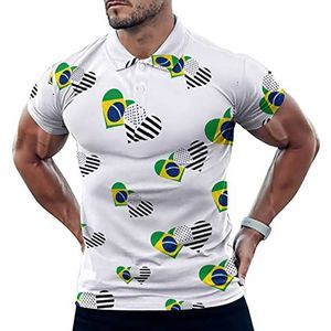 Braziliaanse En Zwarte Amerikaanse Vlag Grappige Mannen Polo Shirt Korte Mouw T-shirts Klassieke Tops Voor Golf Tennis Workout