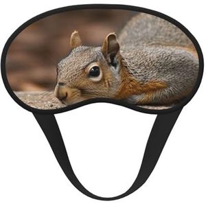 Slaapoogmasker voor dames en heren, zacht, comfortabel slaapmasker, verduisterend, slapende oogbedekking voor reizen, yoga, dutje, werk, eekhoorn, gewoon leggen