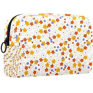 Make-up tas,draagbare cosmetische tas,bloem in moderne minimalistische stijl,Travel Makeup Case Organizer voor vrouwen met handvat