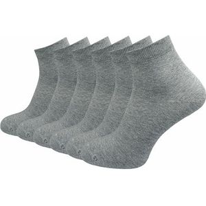 GAWILO Quarter herensokken van 100% puur katoen (6 paar | 10 paar) | korte en dunne enkelsokken | zonder drukkende naad over de tenen, lichtgrijs | 6 paar, 43-46 EU