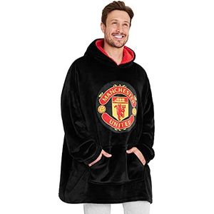 Manchester United F.C. Oversized hoodiedeken voor mannen, man U voetbalgeschenken, Zwart, One size