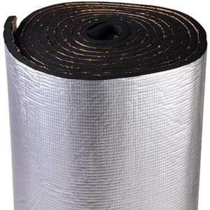 Geëmbosseerde aluminiumfolie, waterdichte hittebestendige thermische barrière, zelfklevende isolatieschuimgeluiddemper, motorkapvoering, geluidsdempende mat.(1*6m/3.2*19.7ft,15MM(THK))