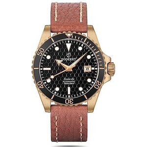 BODERRY Originele Japanse Automatische Duik Horloges voor Mannen, Bronzen Case Met Saffierkristal -101M Waterdichte Mens Mechanische Horloges Met Roterende Bezel & Schroef Kroon, Zwart-brons