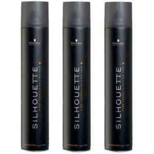 Schwarzkopf ZWARTKOPF SILHOUETTE SUPER HOUD HAARSPRAY ZWART 750ML X3