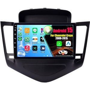 Android 15 Autoradio Voor Chevrolet Cruze 2008-2015 met Draadloze Carplay Android Auto, 9 Inch Autoscherm Soporta Bluetooth WIFI GPS FM/RDS(8Core(8+128GB))