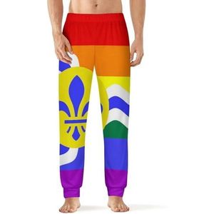 St. Louis Gay Pride vlag mannen slaap pyjama lounge broek rechte pasvorm slaap bodems zachte lange pyjama broek nachtkleding