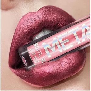 INTEROOKIE Metallic vloeibare lippenstift lipkleur non-stick cup lipglazuur kleur make-up, parel schoonheid make-up (ORANJE ROZE)
