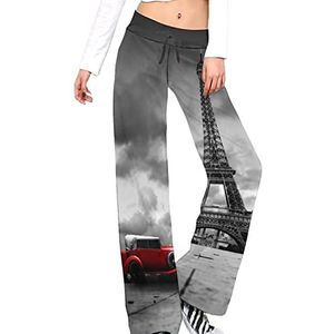 Retro Parijs Eiffeltoren Auto Yoga Broek Voor Vrouwen Casual Broek Lounge Broek Trainingspak Met Trekkoord M
