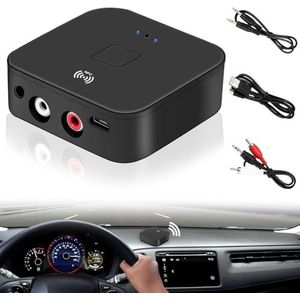NFC Bluetooth 5.0 ontvanger: Bluetooth audio-adapter voor stereo-installatie, HiFi draadloze audio-adapter ontvanger met 3,5 mm AUX RCA-aansluiting voor digitale producten met Bluetooth/NFC-functie