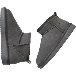 akistars Mini-laarzen voor vrouwen, klassieke mini-laarzen met bont gevoerd, warme met bont gevoerde winterlaarzen met anti-slip coating, dark gray, 40 EU