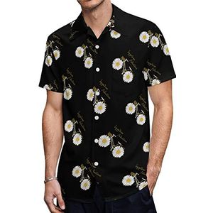 Daisy Bicycle Heren Hawaiiaanse shirts korte mouw casual shirt button down vakantie strand shirts 3XL