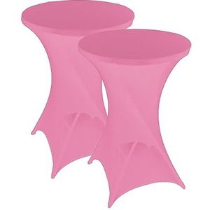 ElixPro - Premium statafelrok roze 2x - ∅80 x 110 cm - Tafelrok- Statafelhoes - Tafelhoezen voor statafel - Staantafelhoes - Extra dik voor een Premium uitstraling