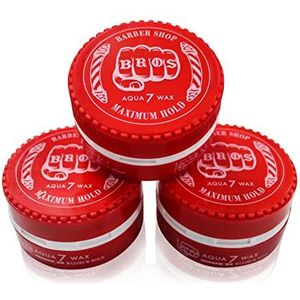 3x BROS Aqua-wax haarwax Barber Shop Bros (rood)