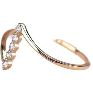 Nieuwe minimalistische dunne ringen voor vrouwen bruiloft briljante zirkoon hoge kwaliteit veelzijdige vrouwelijke sieraden-8-Rose goud