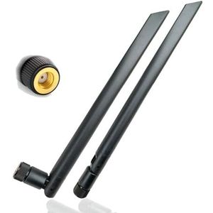 2 x UniteCom Dual Band Wi-Fi 2,4 GHz 5 GHz Terminal Antenne 5dBi Gain RP-SMA Mannelijke Connector 90 ° Verwijderbare Opvouwbare Router Blade Antenne Omni-Directioneel WLAN Draadloos Internet Breedband (Zwart)
