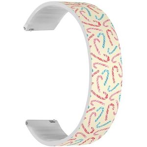 Solo Loop Strap Compatibel met Amazfit Bip 3, Bip 3 Pro, Bip U Pro, Bip, Bip Lite, Bip S, Bip S lite, Bip U (Christmas Candy Canes Rood Roze) Quick-Release 20 mm rekbare siliconen band band