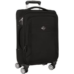 Real Betis Balompie Trolley, zacht, 20 inch, koffer met wieltjes, veiligheidsslot, lichte koffer, 35 x 20 x 51 cm, zwart, Zwart, Standaard, casual