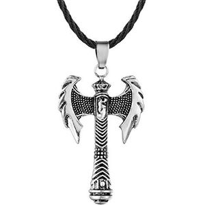 Geschenken voor mannen Noorse Wolf ketting for mannen, Green Eye Wolf hoofd hanger ketting met 23,6"" ketting, Retro Wolf Totem ketting, Vintage Wolf Signet Amulet ketting, Punk Animal Wolf Hangers (C