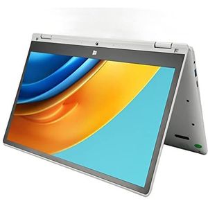 13,3 Inch IPS HD Converteerbare Laptop met Aanraakscherm, Quad-core CPU, 16 GB RAM 256 G RAM, 2 in 1 Vingerafdruklezer Laptopcomputer voor Windows 11