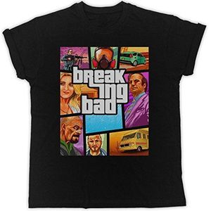 Daffy Breaking Bad GTA Poster Grappige Gift Designer Unisex T-shirt, zwart, S, Zwart, S