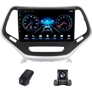 Draadloze Carplay Android 14 Autoradio 2Din 9 inch autoradio geldt voor Jeep Cherokee 5 KL 2014-2018 met Android Auto GPS-navigatie 9 inch met Bluetooth/Achteruitrijcamera(C10 Pro)