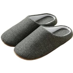 OZLCUA Slippers met gesloten teen voor dames en heren, casual, comfortabel, warm, pluche, instappers, lichtgewicht, antislip, gesloten teen, huisslippers voor binnen en buiten, gezellige pantoffels,