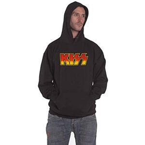 KISS Capuchon Classic Band Logo nieuw Officieel Mannen Charcoal Grijs Pullover Small